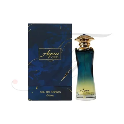 AQUA OUD Eau De Parfum 90ML by Ahmed Al Maghribi luxury fresh oud Arabian perfume bottle and packaging