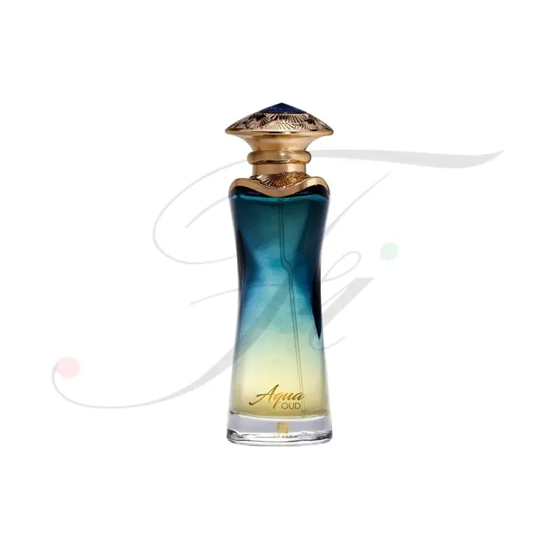 AQUA OUD Eau De Parfum 90ML by Ahmed Al Maghribi luxury fresh oud Arabian perfume bottle and packaging